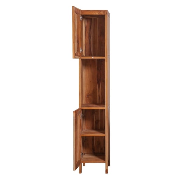 Teak bathroom deals storage cabinet