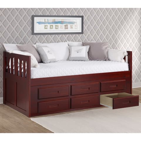 Copper Grove Arolsen Twin Merlot Captain's Bed with 6 Storage Drawers