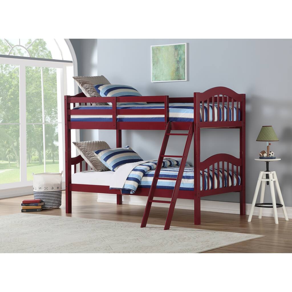 Twin over Twin Arch Mission Bunk Bed in Chili Oil