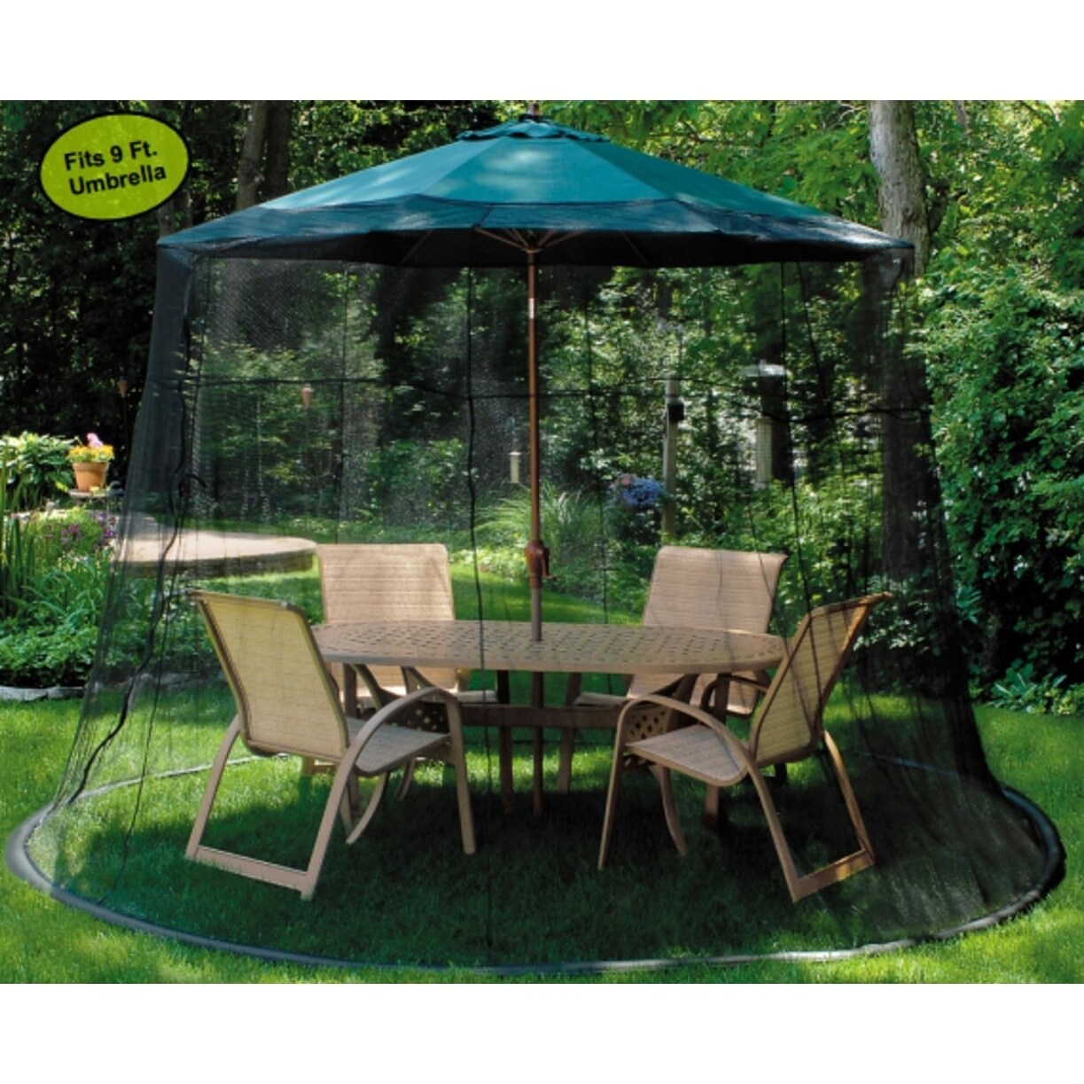 Shop Black Friday Deals On Mesh Mosquito Net Enclosure Fits Over A 9 Patio Umbrella Overstock 28523225