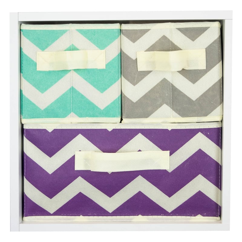 DII Nonwoven Polyester Bin Chevron (Set of 2)