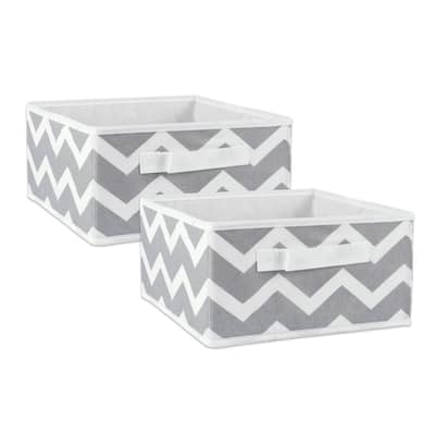 DII Nonwoven Polyester Bin Chevron (Set of 2)