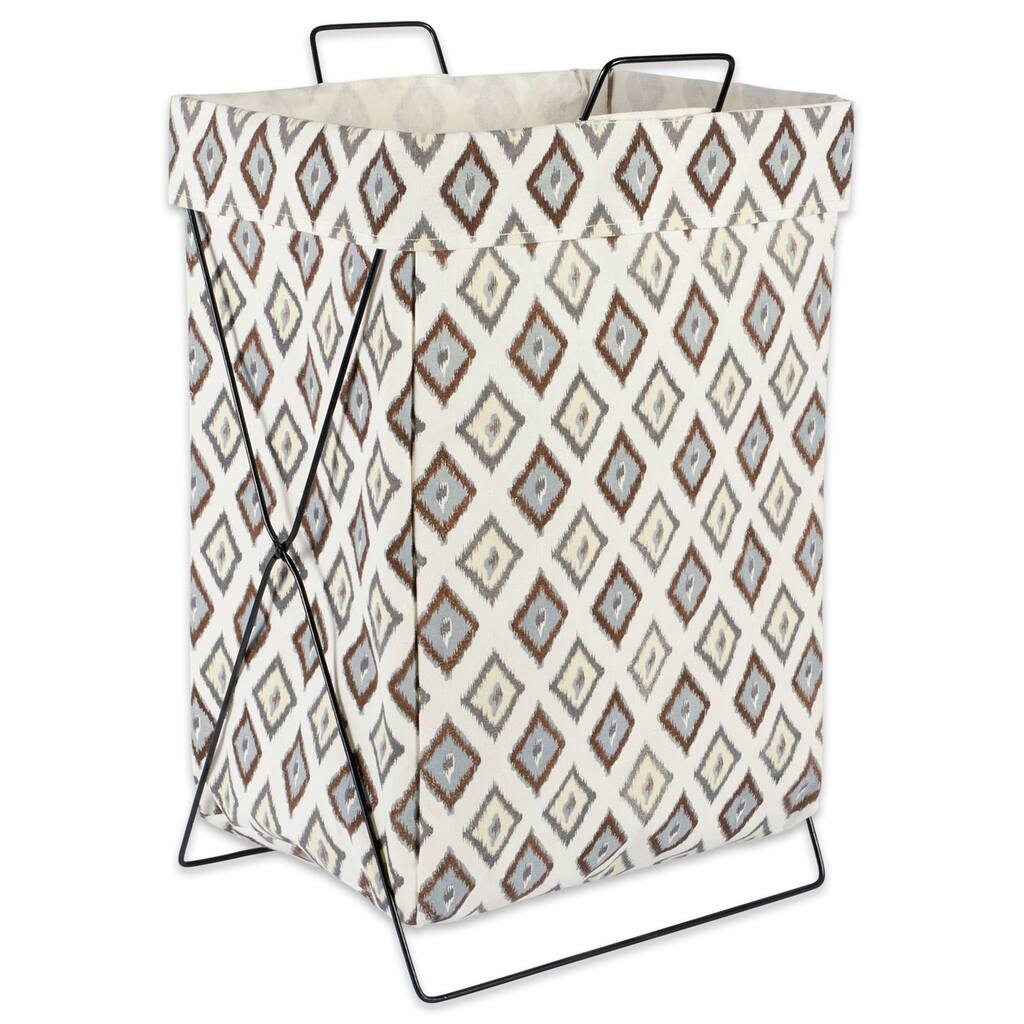 DII Diamond Ikat Metal Frame Laundry Basket