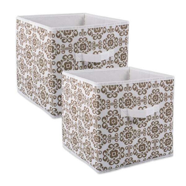 slide 1 of 23, DII Nonwoven Polyester Cube Scroll (Set of 2) Small - Scroll Brown