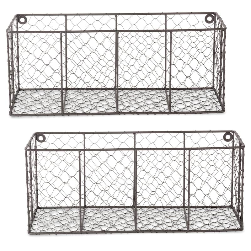 DII Wall Mount Chicken Wire Basket(Set of 2) Small - Rustic Bronze - Medium