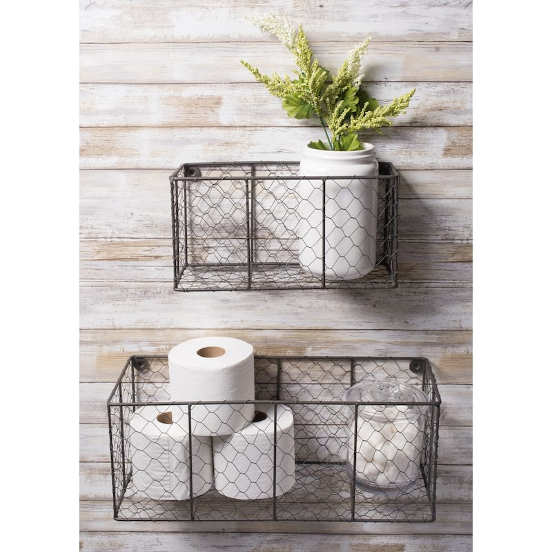 DII Wall Mount Chicken Wire Basket(Set of 2) Small