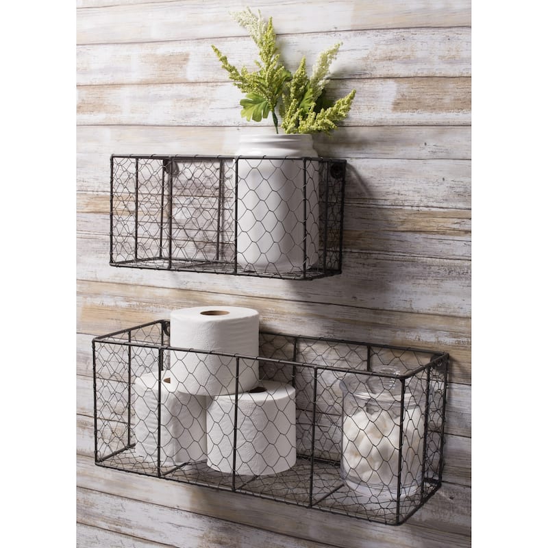 DII Wall Mount Chicken Wire Basket(Set of 2) Small
