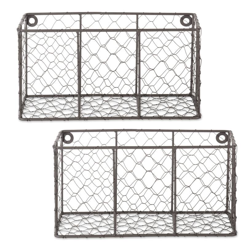 DII Wall Mount Chicken Wire Basket(Set of 2) Small - Rustic Bronze - Small