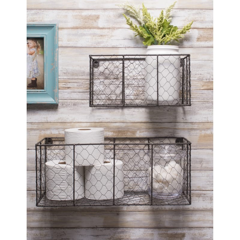 DII Wall Mount Chicken Wire Basket(Set of 2) Small