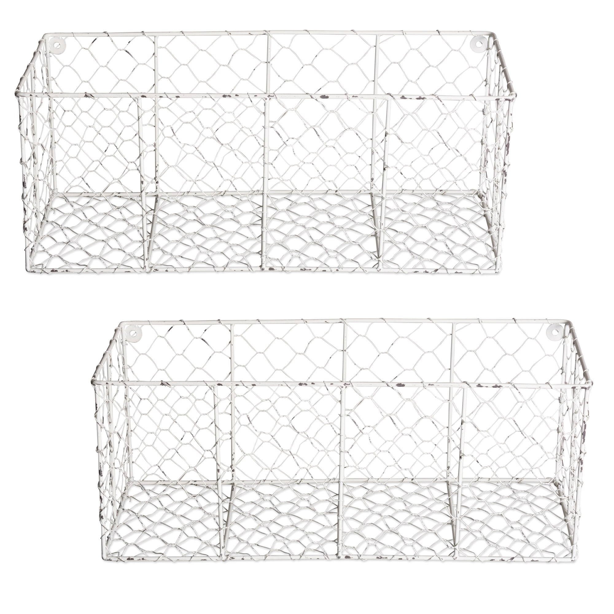 Wall Hanging Chicken Wire Baskets, Set of 2