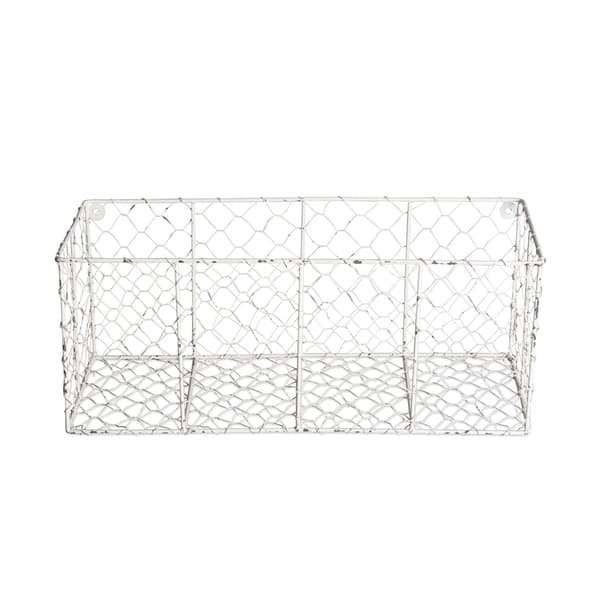 Shop Dii Wall Mount Chicken Wire Basket Set Of 2 Small Overstock 28523658 Antique White Medium