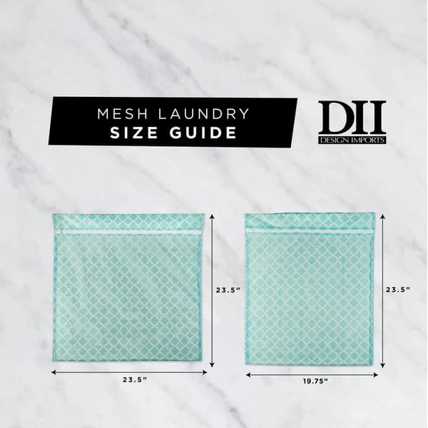 dimension image slide 3 of 4, DII Aqua Lattice Set D Mesh Laundry Bag (Set of 6)