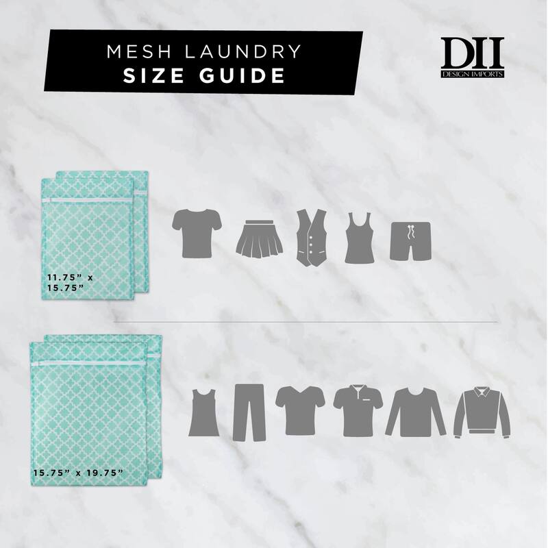 DII Aqua Lattice Set D Mesh Laundry Bag (Set of 6)