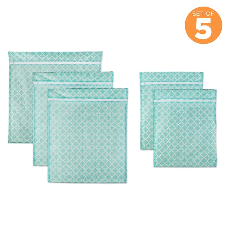 DII Aqua Lattice Set D Mesh Laundry Bag (Set of 6)