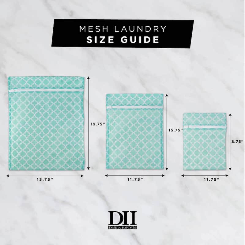 DII Aqua Lattice Set D Mesh Laundry Bag (Set of 6)