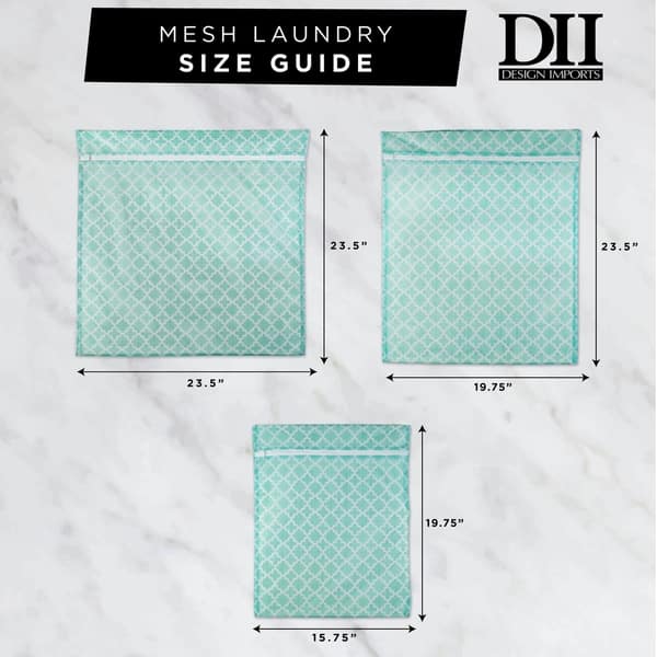 dimension image slide 0 of 4, DII Aqua Lattice Set D Mesh Laundry Bag (Set of 6)