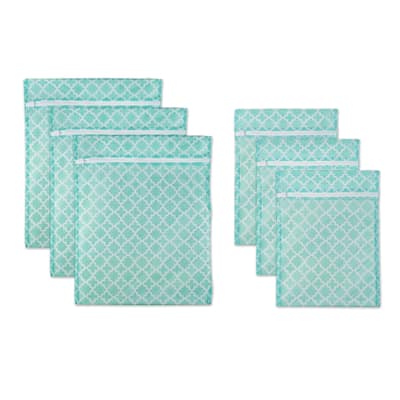 DII Aqua Lattice Set D Mesh Laundry Bag (Set of 6)