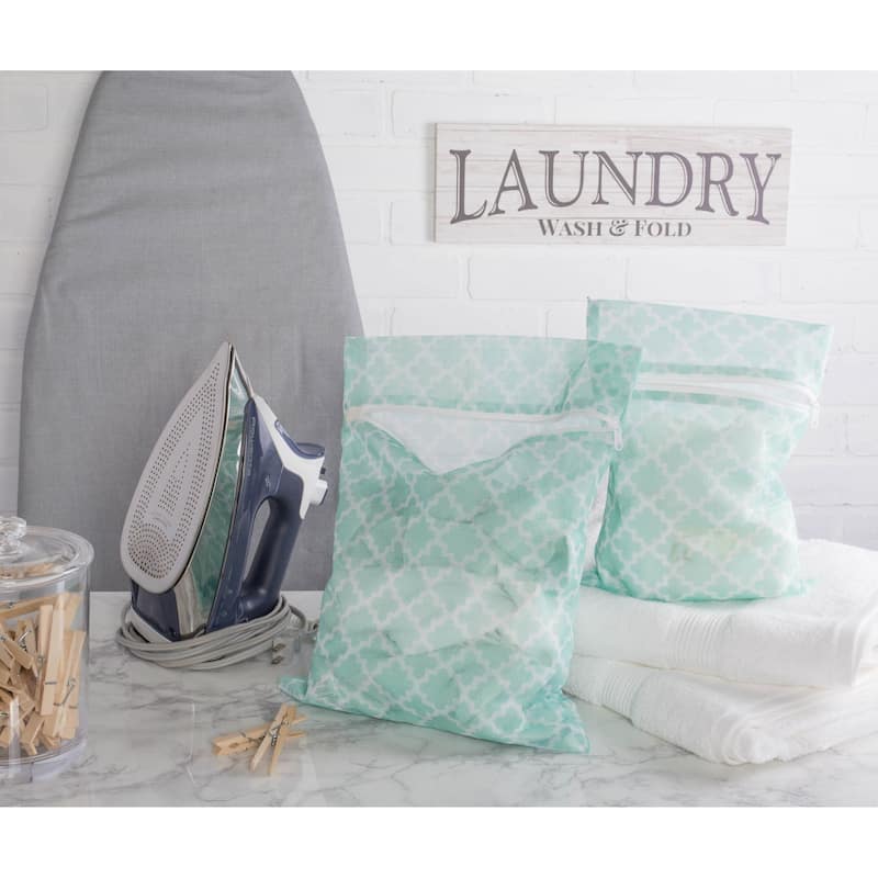 DII Aqua Lattice Set D Mesh Laundry Bag (Set of 6)