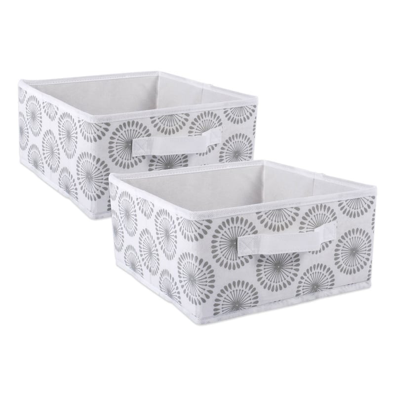DII Nonwoven Polyester Bin Starburst Gray Square Medium (Set of 2) - Large