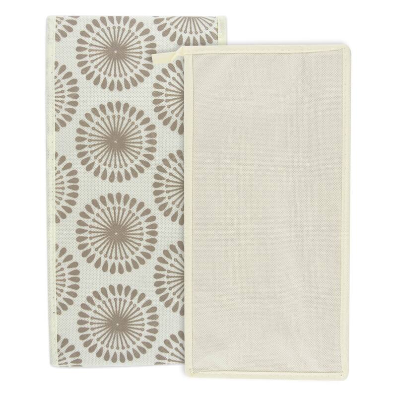 DII Nonwoven Polyester Bin Starburst Gray Square Medium (Set of 2)