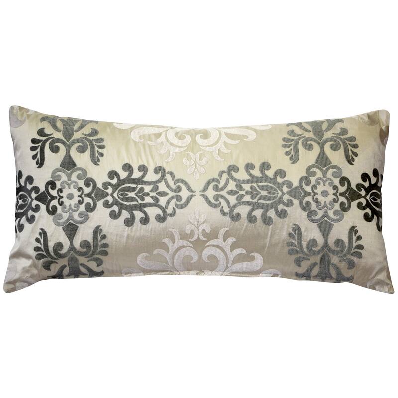 Sumatra Medallion Silk 12x24 Throw Pillow with Polyfill Insert, Yellow