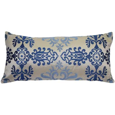 Sumatra Medallion Silk 12x24 Throw Pillow with Polyfill Insert, Yellow