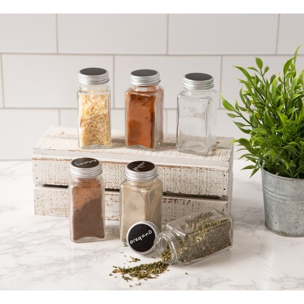 DII 12 Piece Spice Jar Set With Chalkboard Labels Tall Spice