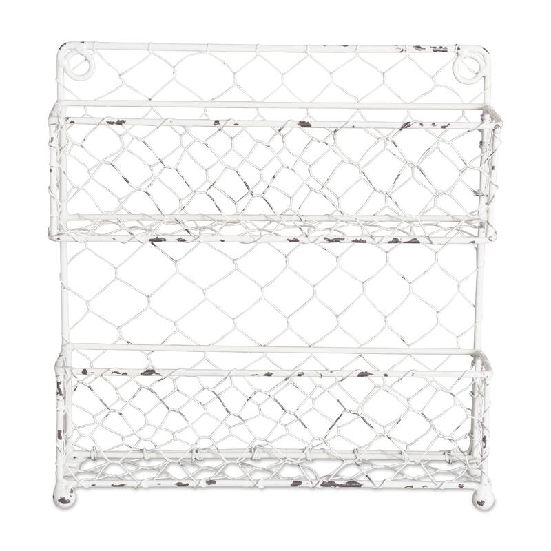 DII 4 Tier Chicken Wire Spice Rack - 2 Tier - Antique White