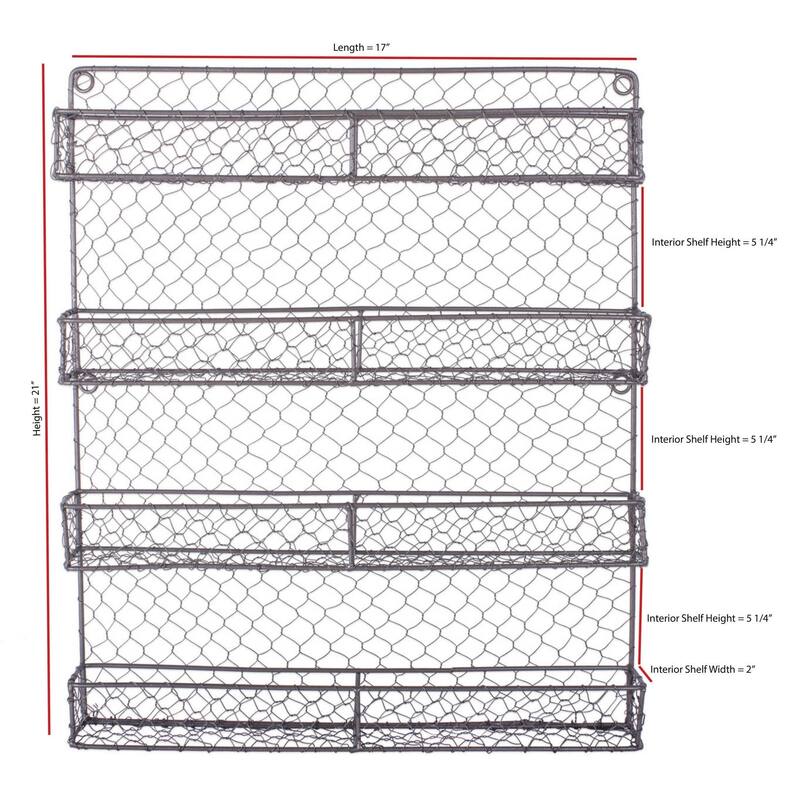 DII 4 Tier Chicken Wire Spice Rack