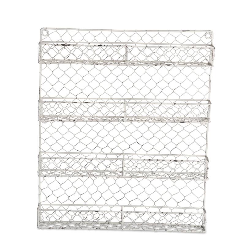 DII 4 Tier Chicken Wire Spice Rack - 4 Tier - Antique White