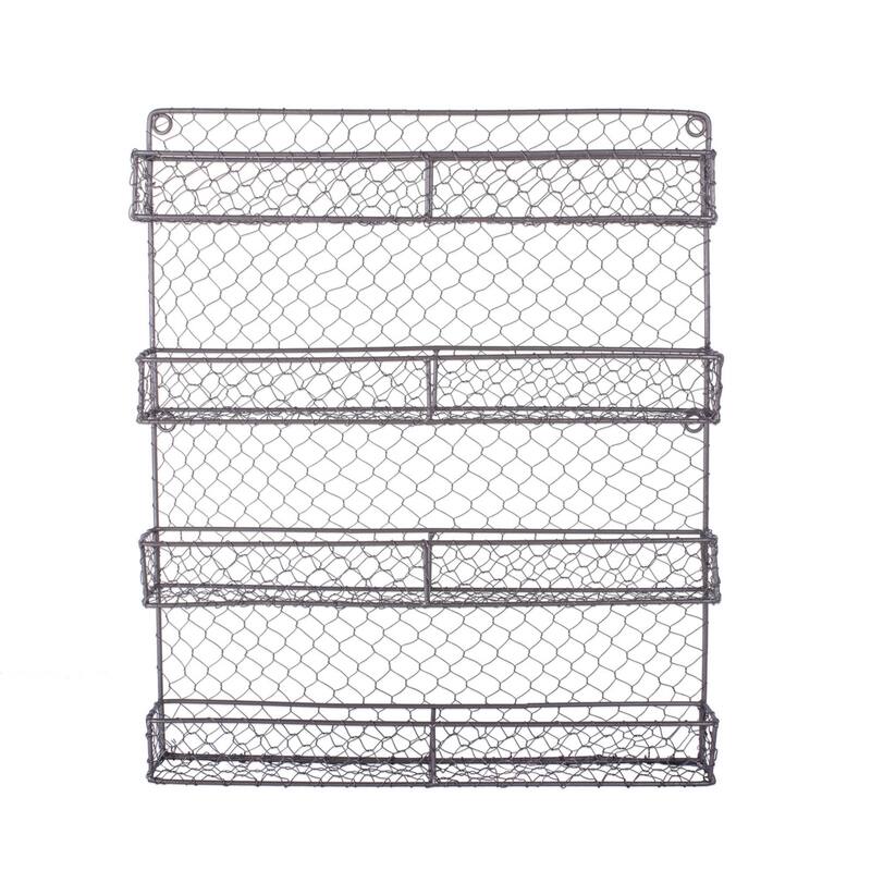 DII 4 Tier Chicken Wire Spice Rack - 4 Tier - Rustic