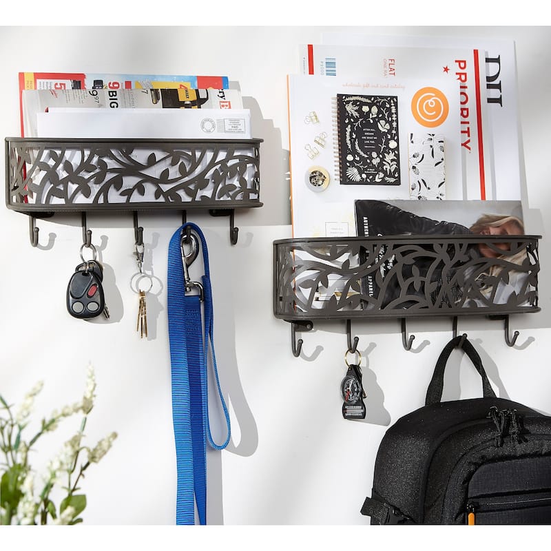DII Wall Mount Mail & Key Organizer Black