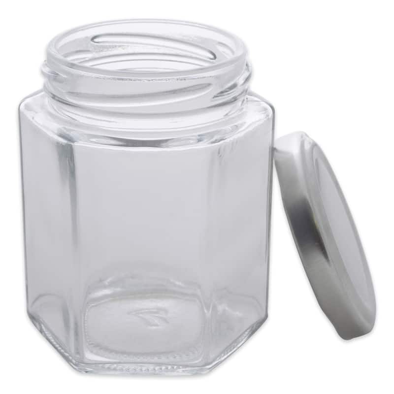 DII(Set of 12) Hexagon Jars With Silver Lids