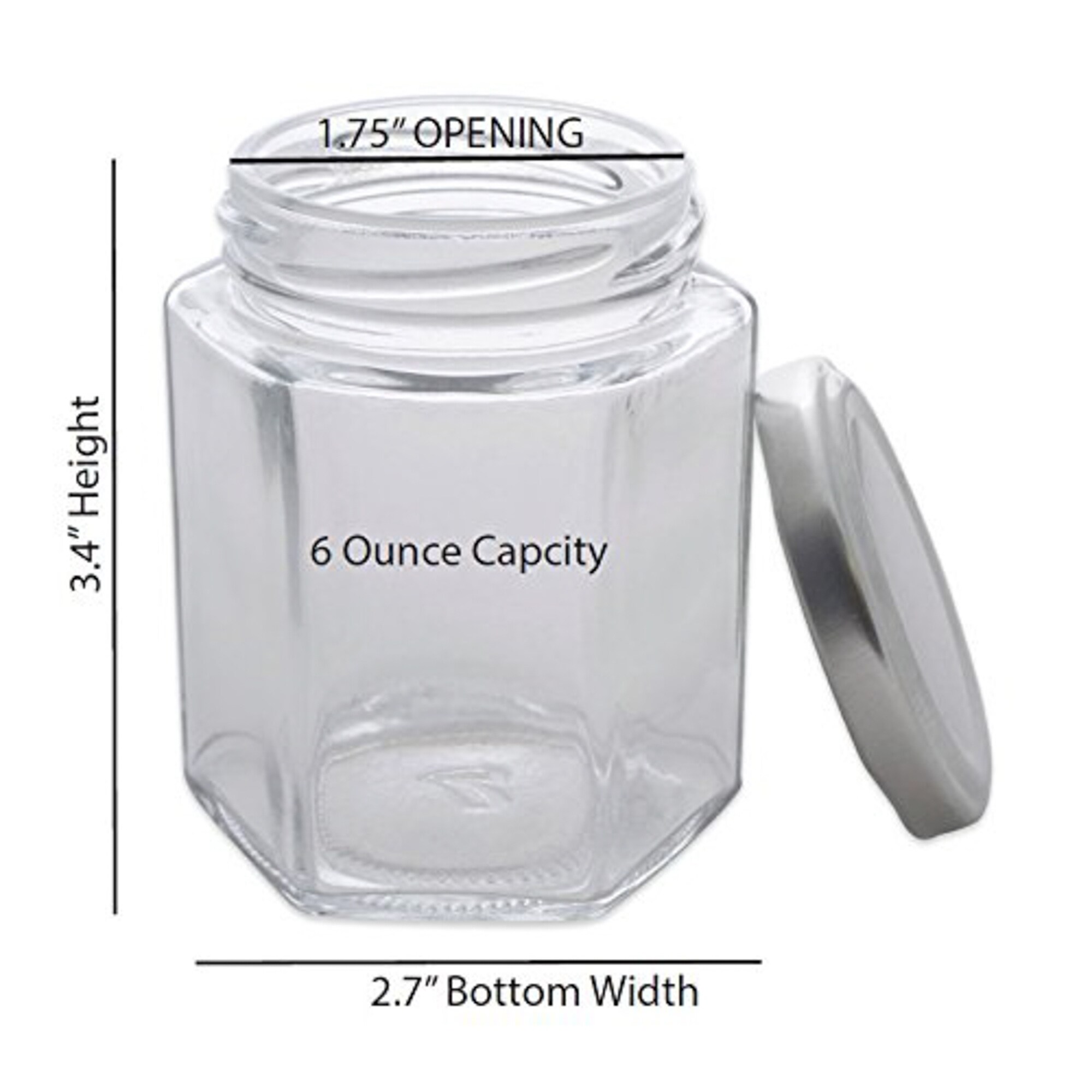 Small Glass Jar Locking Style Lids Airtight -2.5 tall 1.75