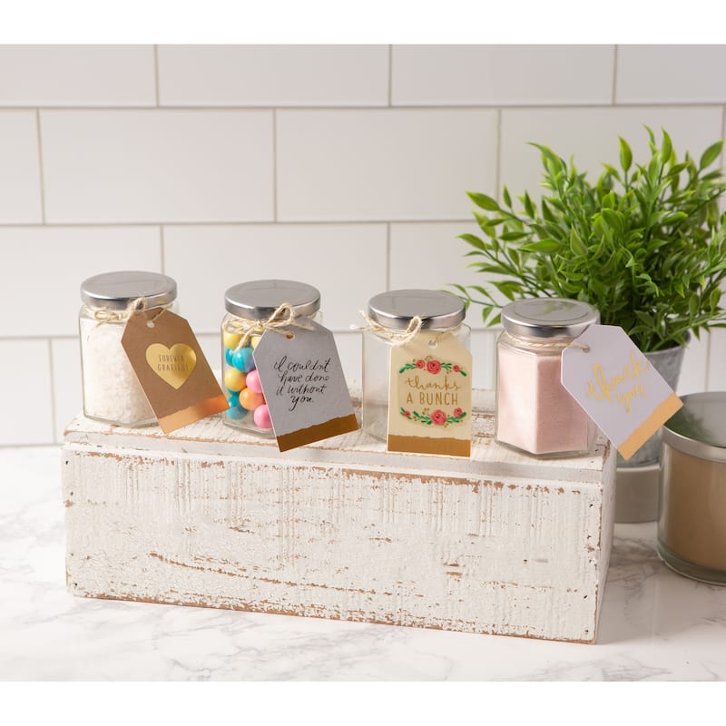 DII(Set of 12) Hexagon Jars With Silver Lids