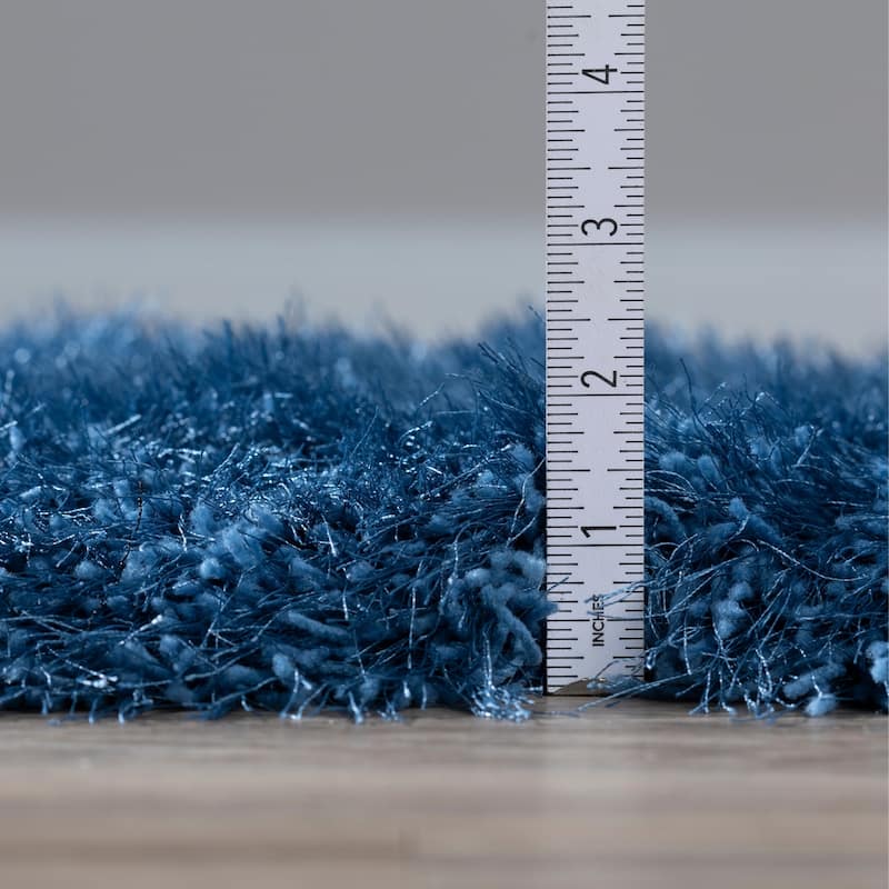Addison Aurora Deeply Complex Modern Blue Shag Area Rug