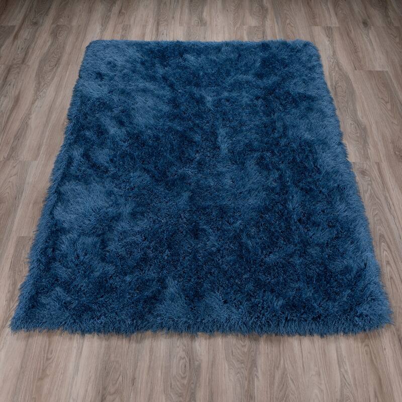 Addison Aurora Deeply Complex Modern Blue Shag Area Rug