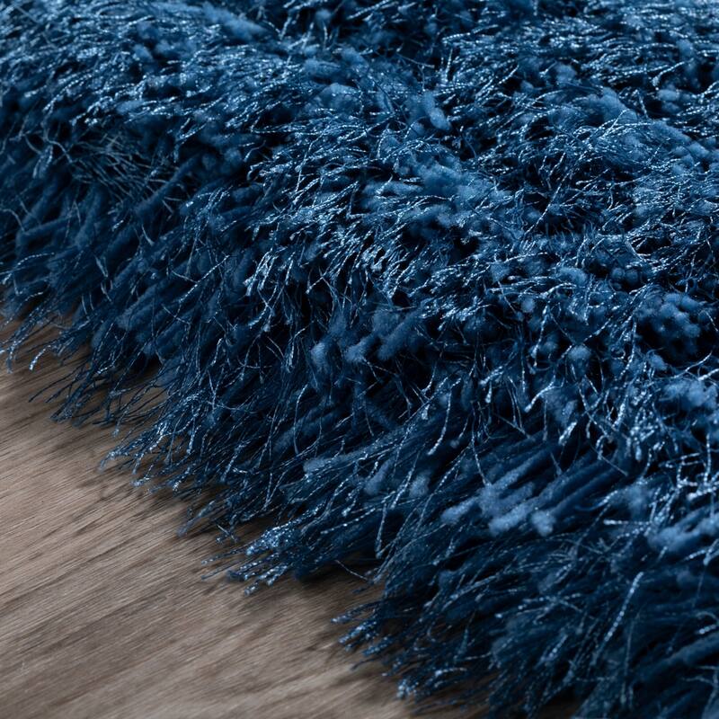 Addison Aurora Deeply Complex Modern Blue Shag Area Rug