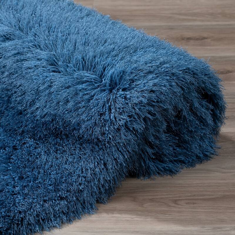 Addison Aurora Deeply Complex Modern Blue Shag Area Rug