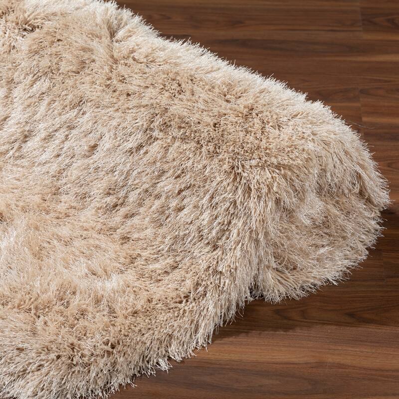 Addison Aurora Deeply Complex Modern Khaki Shag Area Rug