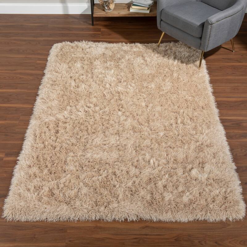 Addison Aurora Deeply Complex Modern Khaki Shag Area Rug