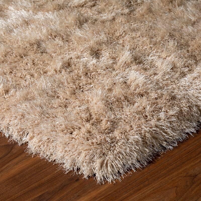 Addison Aurora Deeply Complex Modern Khaki Shag Area Rug