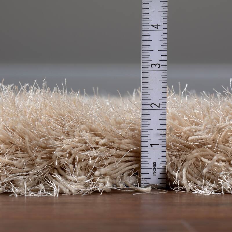 Addison Aurora Deeply Complex Modern Khaki Shag Area Rug