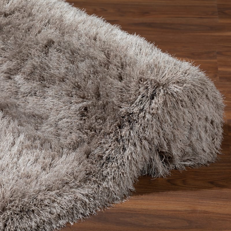 Addison Aurora Deeply Complex Modern Taupe Shag Area Rug