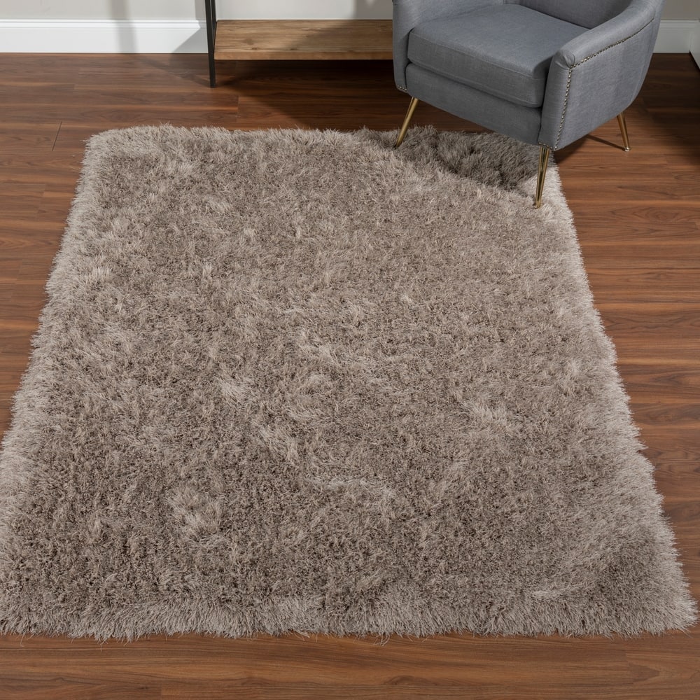 Addison Aurora Deeply Complex Modern Taupe Shag Area Rug
