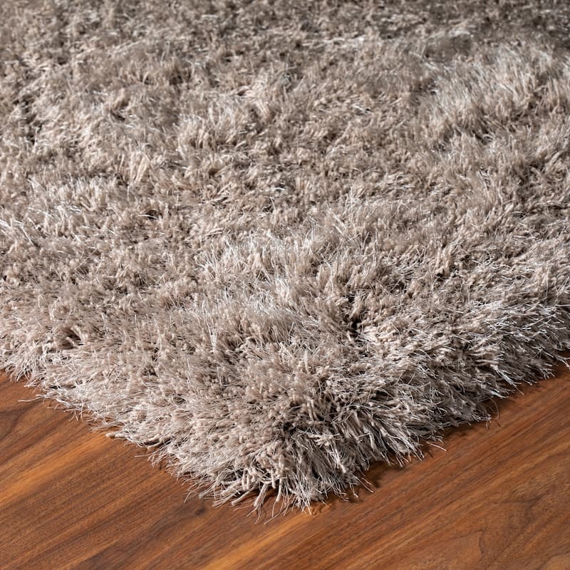 Addison Aurora Deeply Complex Modern Taupe Shag Area Rug