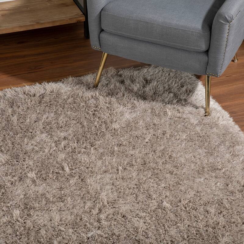 Addison Aurora Deeply Complex Modern Taupe Shag Area Rug