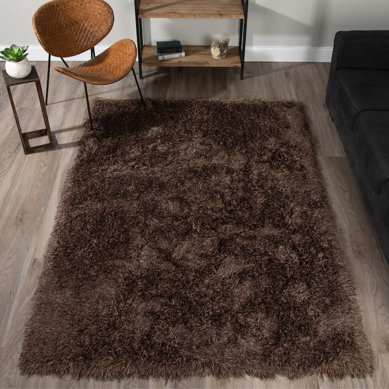 Addison Aurora Deeply Complex Modern Brown Shag Area Rug