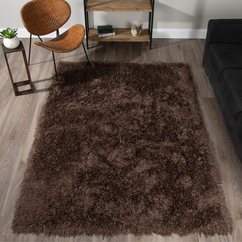 Addison Aurora Deeply Complex Modern Brown Shag Area Rug