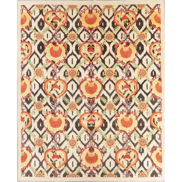 Kazak-Chechen Tribal Oriental Hand Knotted Wool Pakistani Area Rug - 9'9" x 8'0"